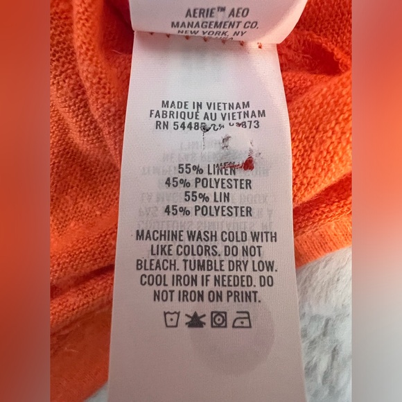 NWT: Aerie Lined Blend Oversize Short Sleeve Breezy Boyfriend T-shirt in Orange - Picture 7 of 8